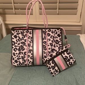 Wild About You Striped Neoprene Bag ‘Pre Sale’ Leopard Large Tote